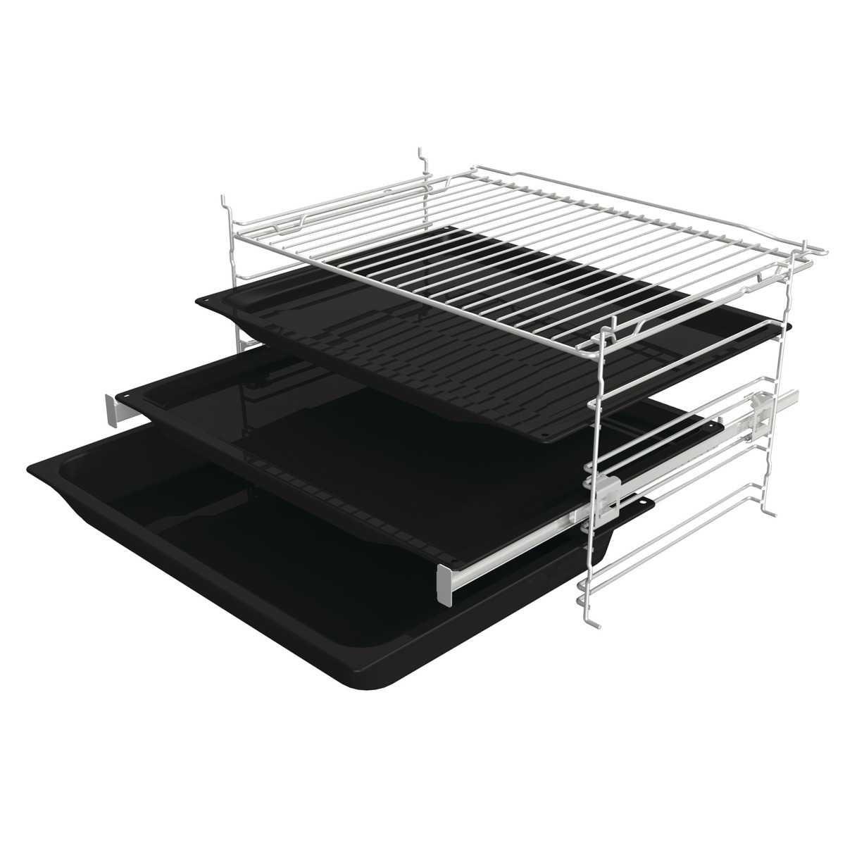 תנור בנוי פירוליטי gorenje בגימור זכוכית שחורה דגם OP84BG