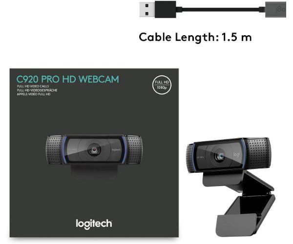 מצלמת אינטרנט Logitech C920 1080p HD Pro Webcam With Mic