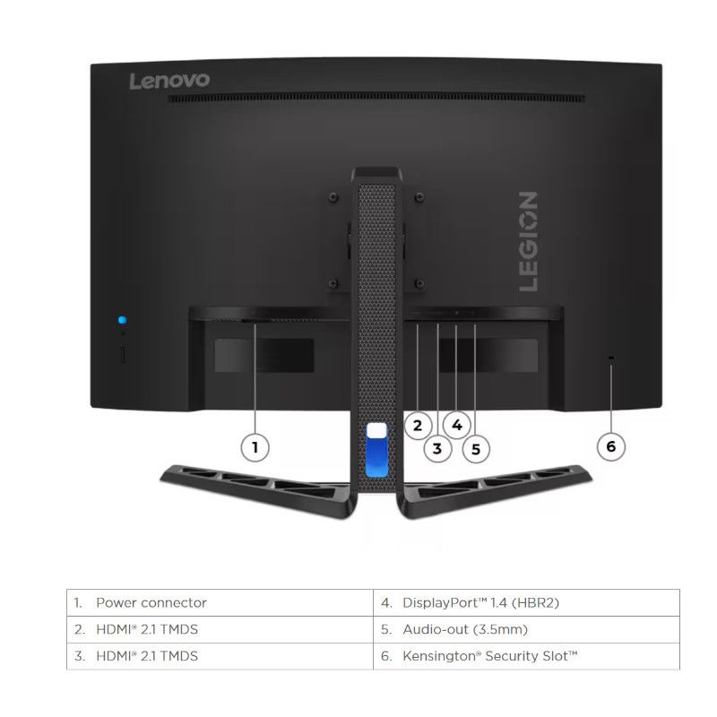 מסך גיימינג Lenovo Legion 31.5 אינץ' QHD 180Hz VA שחור באחריות יבואן רשמי