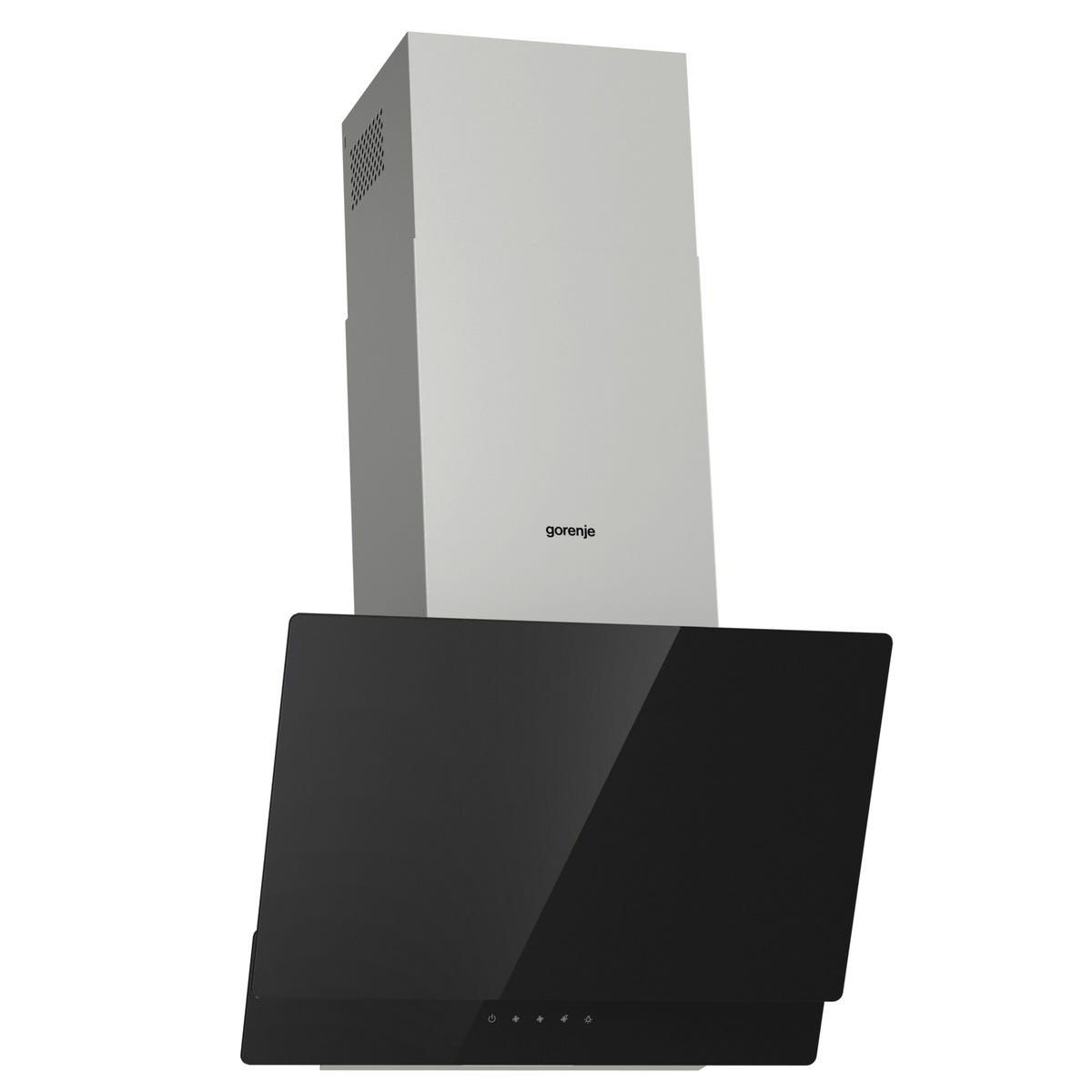 קולט אדים צמוד קיר וורטיקלי  gorenje שחור בשילוב נירוסטה דגם WHI649EXBG