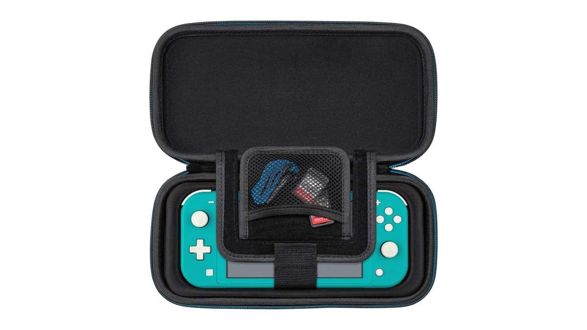 נרתיק נשיאה קשיח לנינטנדו סוויץ' PDP בעיצוב Zelda – תואם Switch, Switch Lite ו-OLED – עם הגנת מסך וכיס פנימי – צבע כחול
