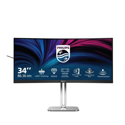 מסך מחשב Philips 34B2U5600C קעור 34'' WQHD VA עם תחנת עגינה USB-C