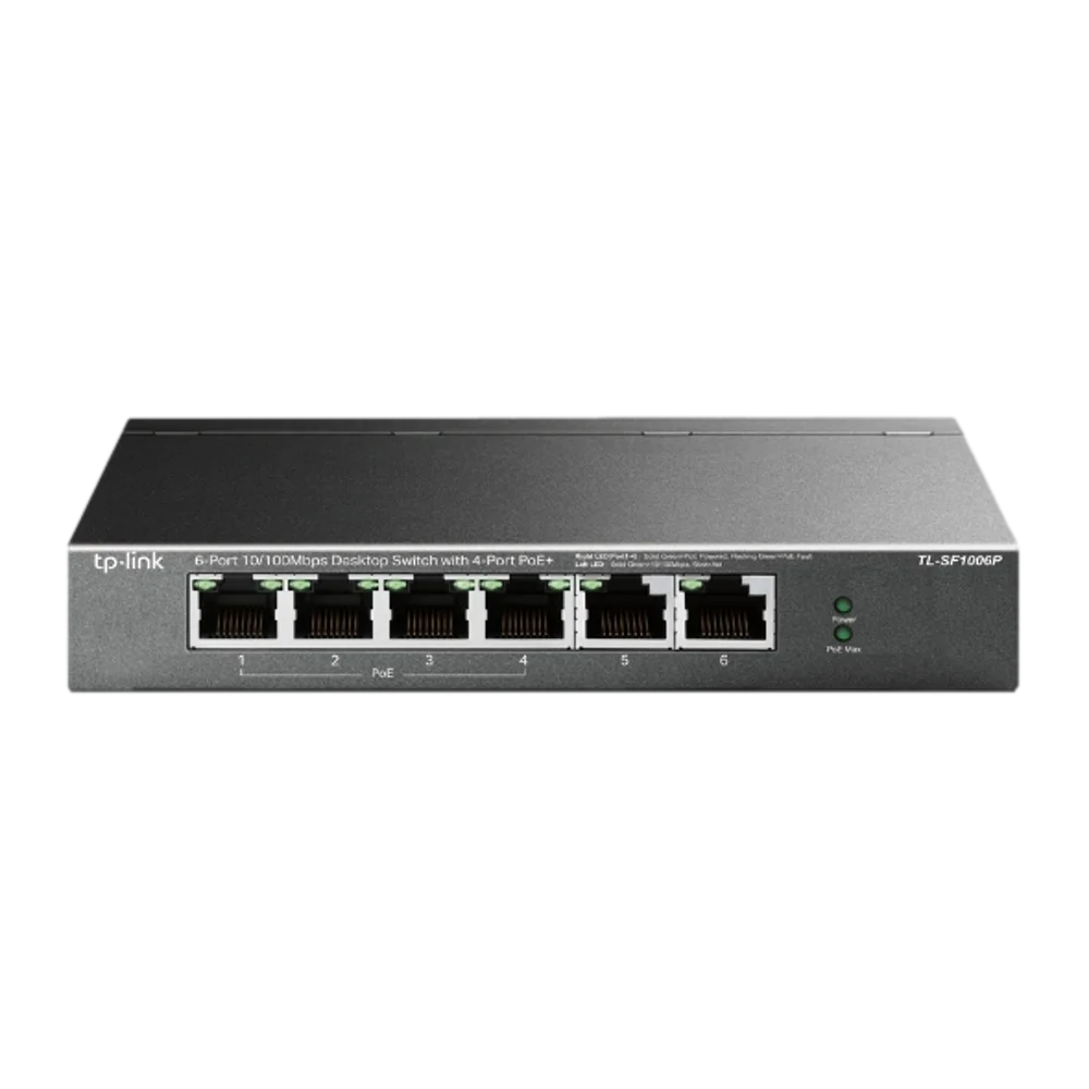 מתג רשת TP-Link 6 פורטים POE+ 65W באחריות יבואן רשמי