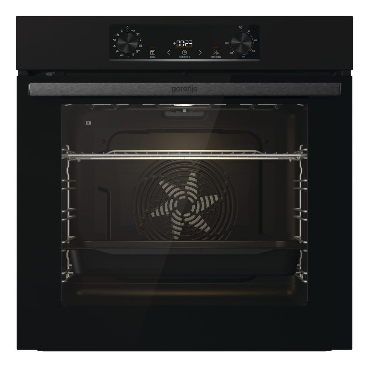 תנור בנוי gorenje בגימור נירוסטה שחורה דגם BPS6737E02B