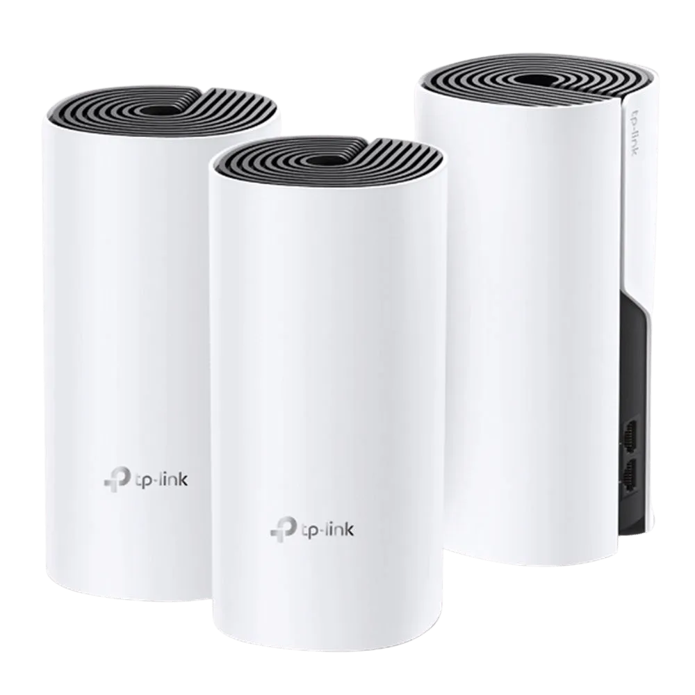 מערכת Mesh TP-Link Deco M4 – AC1200 – 3 יחידות – כיסוי עד 370 מ"ר – 2 יציאות Gigabit ליחידה – לבן