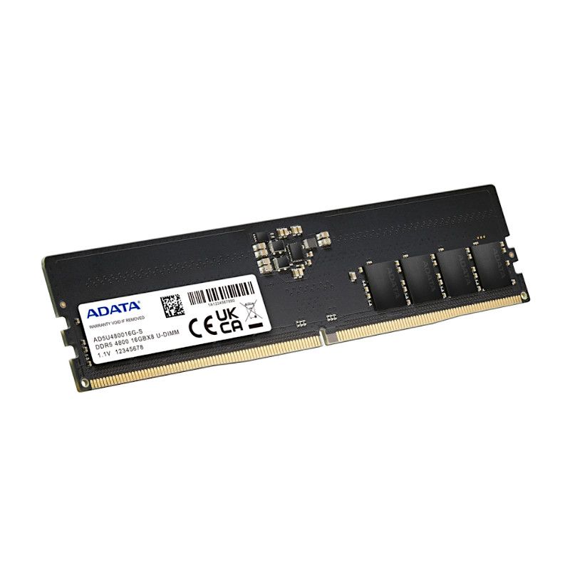 זיכרון למחשב נייח ADATA – קיבולת 32GB – סוג DDR5 U-DIMM 288 פינים – מהירות 4800MHz – מתח 1.1V