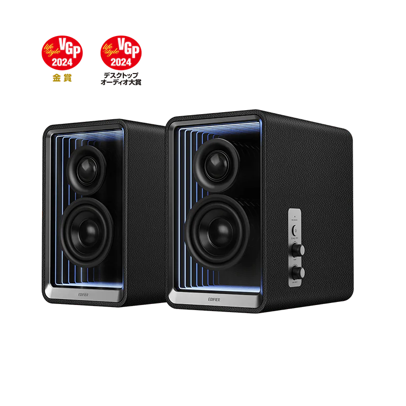 רמקולי מוניטור אקטיביים Edifier QR65 – הספק טווח גבוה 15W×2 וטווח נמוך 20W×2 – תגובת תדר 55Hz-40kHz – חיבורי Bluetooth, USB-A ו-RCA – כולל מטען GaN 65W – צבע שחור