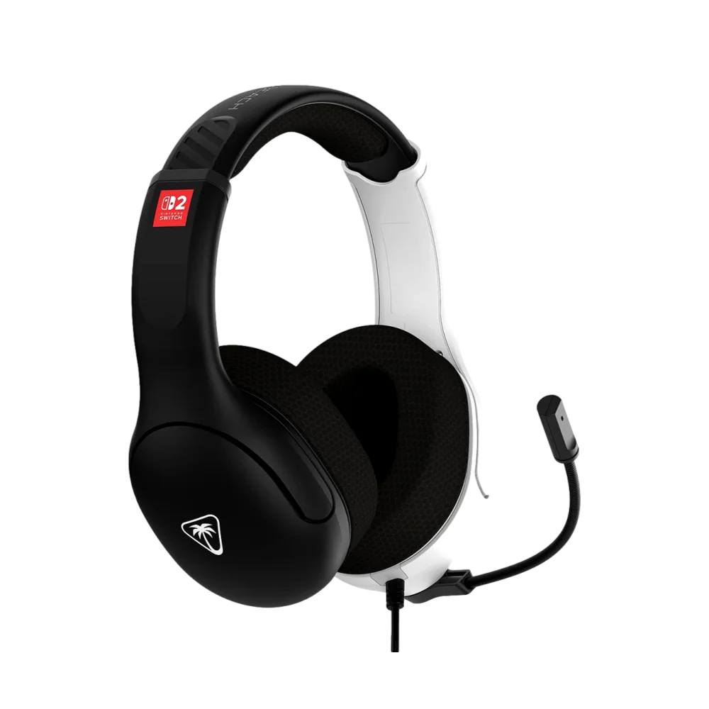 אוזניות גיימינג חוטיות Airlite™ Fit ל-Nintendo Switch™ 2 בצבע שחור לבן מבית Turtle Beach