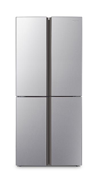 מקרר Hisense ארבע דלתות הפוך בנפח 427 ליטר נטו דגם  RQ57 בצבע נירוסטה
