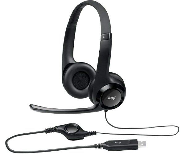 אוזניות ומיקרופון Logitech H390 USB Headphones Black