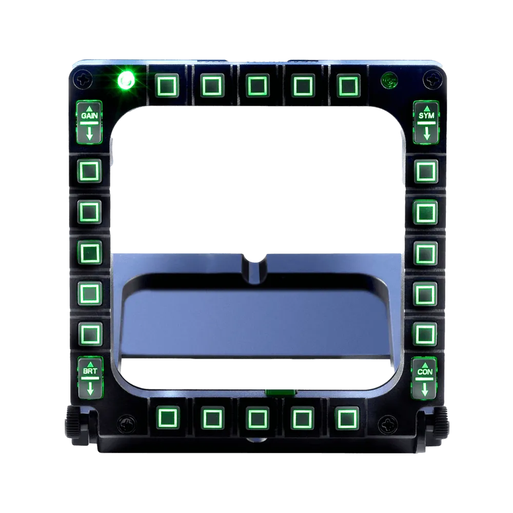 ערכת צגי בקרה Thrustmaster MFD Cougar Pack – שני לוחות F-16 MFD בחיבור USB – בסיס ניתן לתכנות – תאורה אחורית מתכווננת