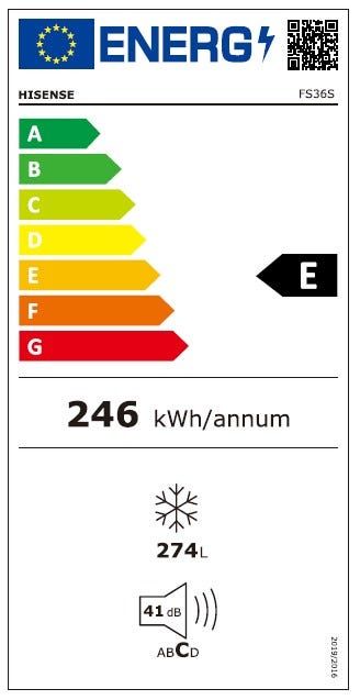 מקפיא 5 מגירות HISENSE בנפח 274 ליטר דגם  FS36S בצבע נירוסטה