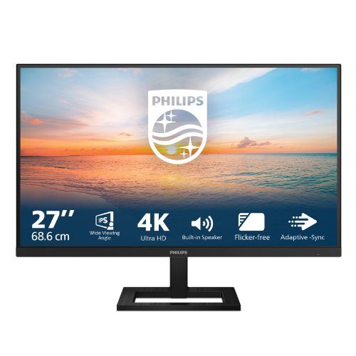 מסך מחשב Philips 27E1N1800AE בגודל 27'' 4K UHD IPS עם רגלית מתכווננת