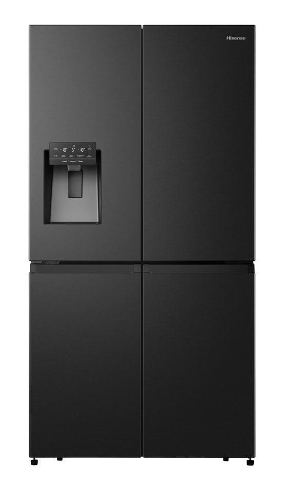 מקרר Hisense ארבע דלתות עם בר חיצוני בנפח 584 ליטר נטו דגם  RQ760N4SBFE בצבע שחור