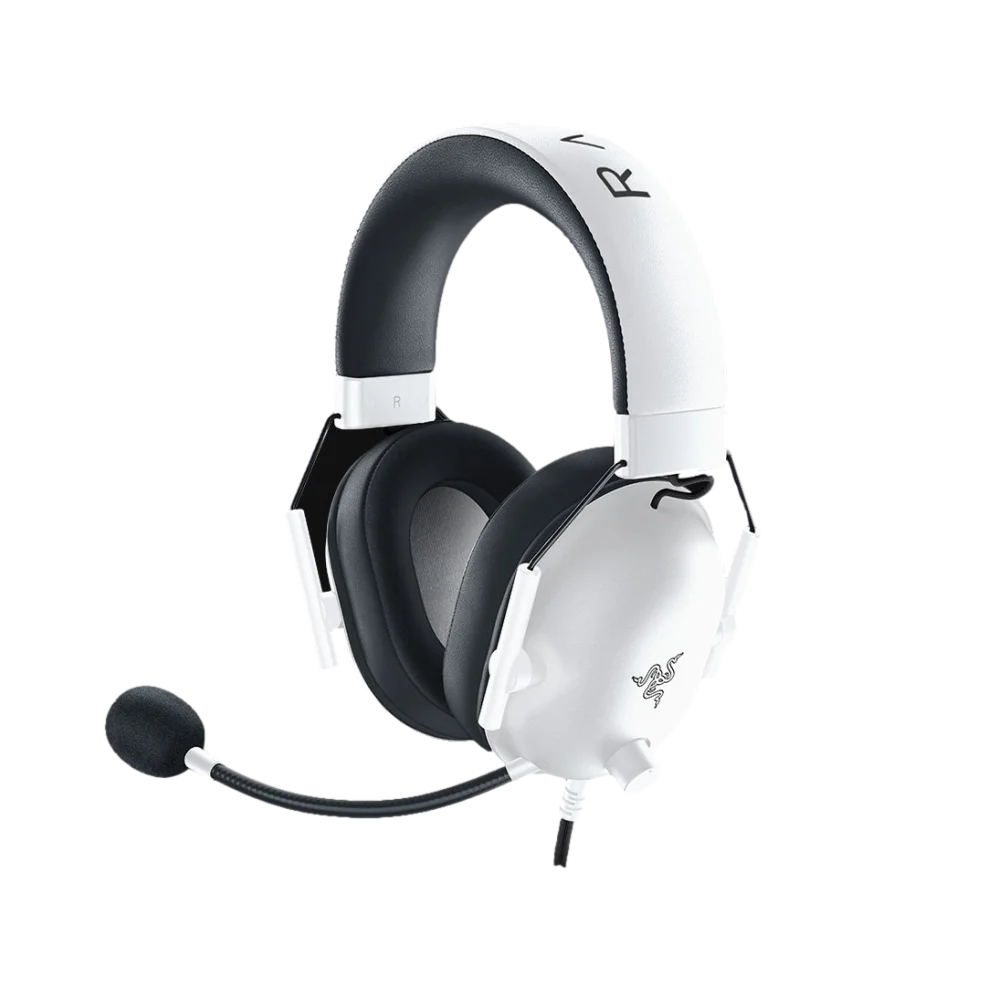 אוזניות גיימינג Razer BlackShark V2 X – דרייברים TriForce 50 מ"מ – מיקרופון HyperClear – חיבור 3.5 מ"מ – לבן
