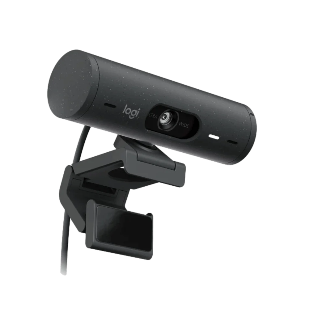 מצלמת רשת Logitech BRIO 500 Full HD 1080p 60fps 4MP USB-C ורודה באחריות יבואן רשמי