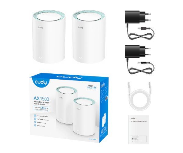 מגביר טווח Cudy M1500 AX1500 MESH WIFI6 System 2 pack
