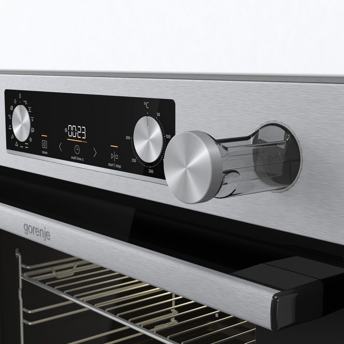 תנור בנוי gorenje פירוליטי בגימור נירוסטה בנפח 77 ליטר דגם BPS6737E03X