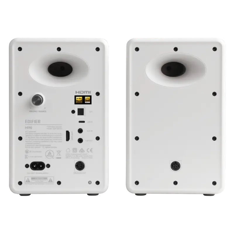 רמקולים אקטיביים Edifier M90 – הספק 100W RMS – טווח 50Hz-40kHz – HDMI eARC – Bluetooth – לבן