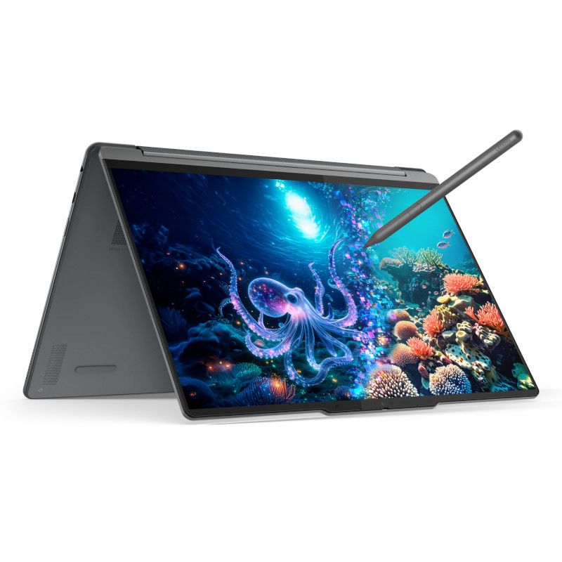 מחשב נייד Lenovo Yoga 9 2-in-1 14ILL10 – מעבד Intel Core Ultra 7 258V – זכרון 32GB – כונן 1TB SSD – מסך 14 2.8K OLED 120Hz מגע – Windows 11 – צבע Luna Grey