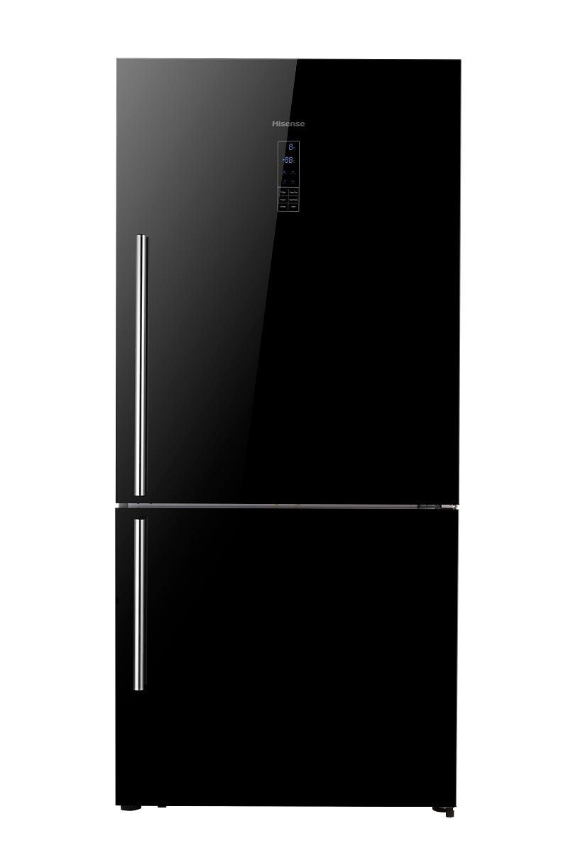 מקרר Hisense מקפיא תחתון בנפח 465 ליטר נטו דגם RD60-BGK בגימור זכוכית שחורה