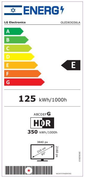 טלוויזיה 83 חכמה LG OLED ברזולוציית 4K דגם: OLED83G56LA