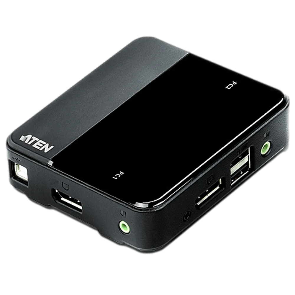 CS82U 2-Port PS 2-USB VGA KVM Switch מבית ATEN