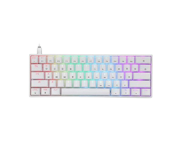 מקלדת גיימינג אופטו־מכנית לבנה SKYLOONG GK61 RGB Glacier Yellow