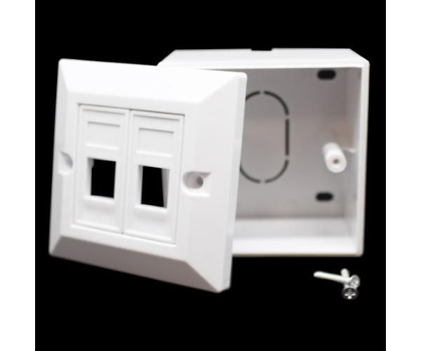 קופסאת פלסטיק לשני מחברים RJ-45 Plastic box Cat5