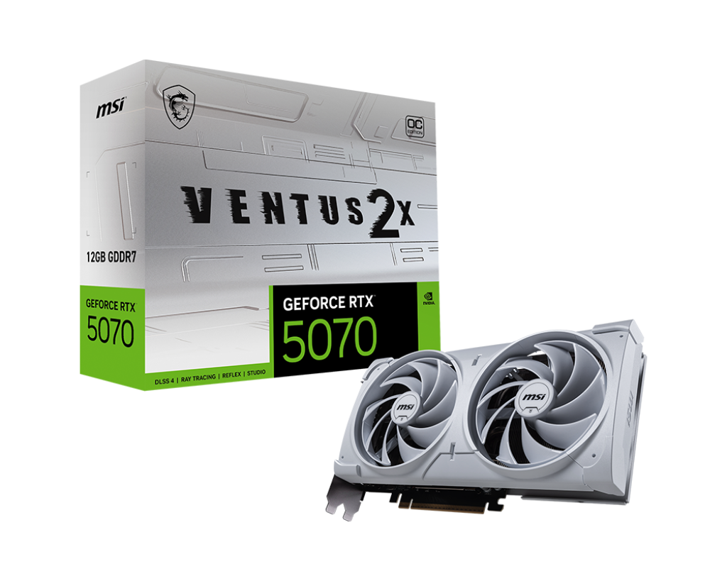 כרטיס מסך MSI RTX 5070 12G VENTUS 2X OC WHITE