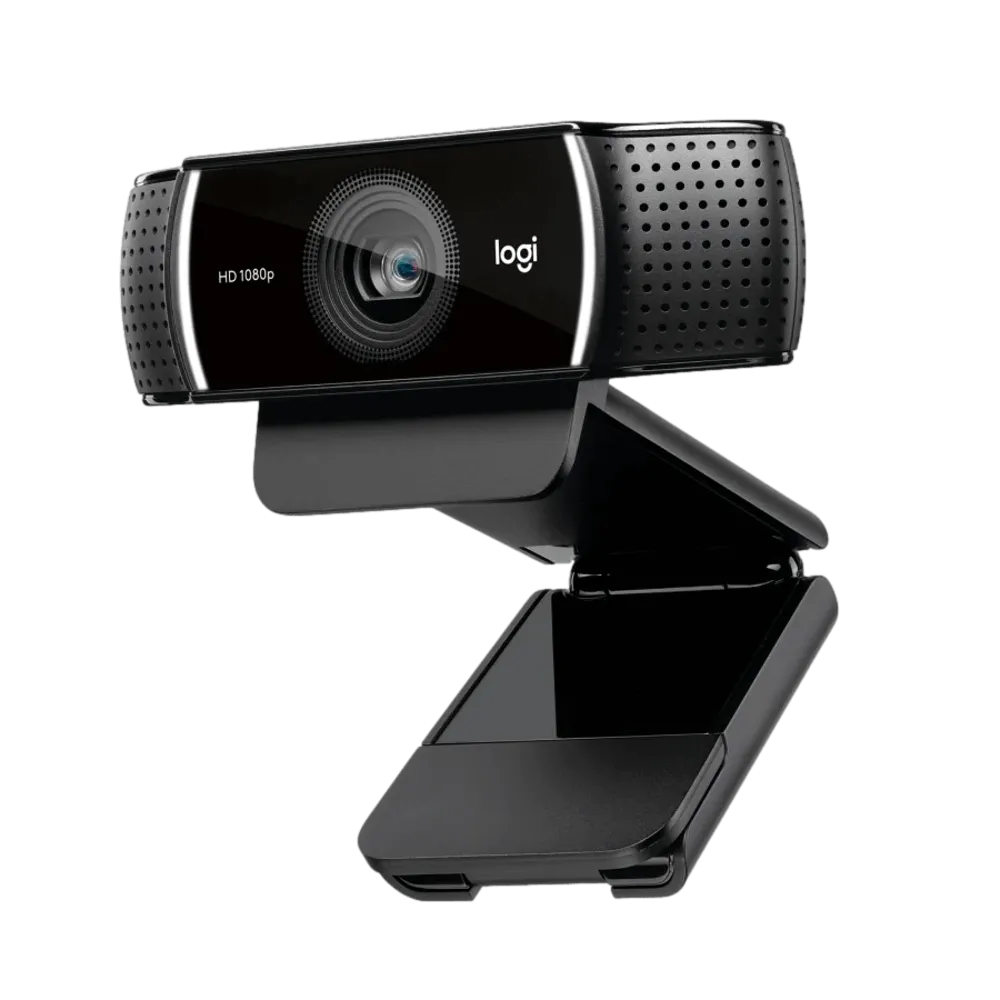 מצלמת רשת Logitech C922 Pro Stream – Full HD 1080p ב-30fps או 720p ב-60fps – עדשת זכוכית עם פוקוס אוטומטי – שדה ראייה 78° – 2 מיקרופונים – כוללת חצובה 18 ס"מ