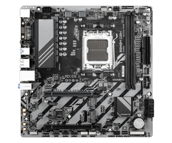 לוח אם Gigabyte B840M D2H – שקע AM5 – chipset AMD B840 – גודל Micro ATX – זכרון DDR5