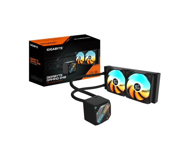 קירור נוזלי כפול Gigabyte Gaming 240 2XARGB 120MM Fan Black