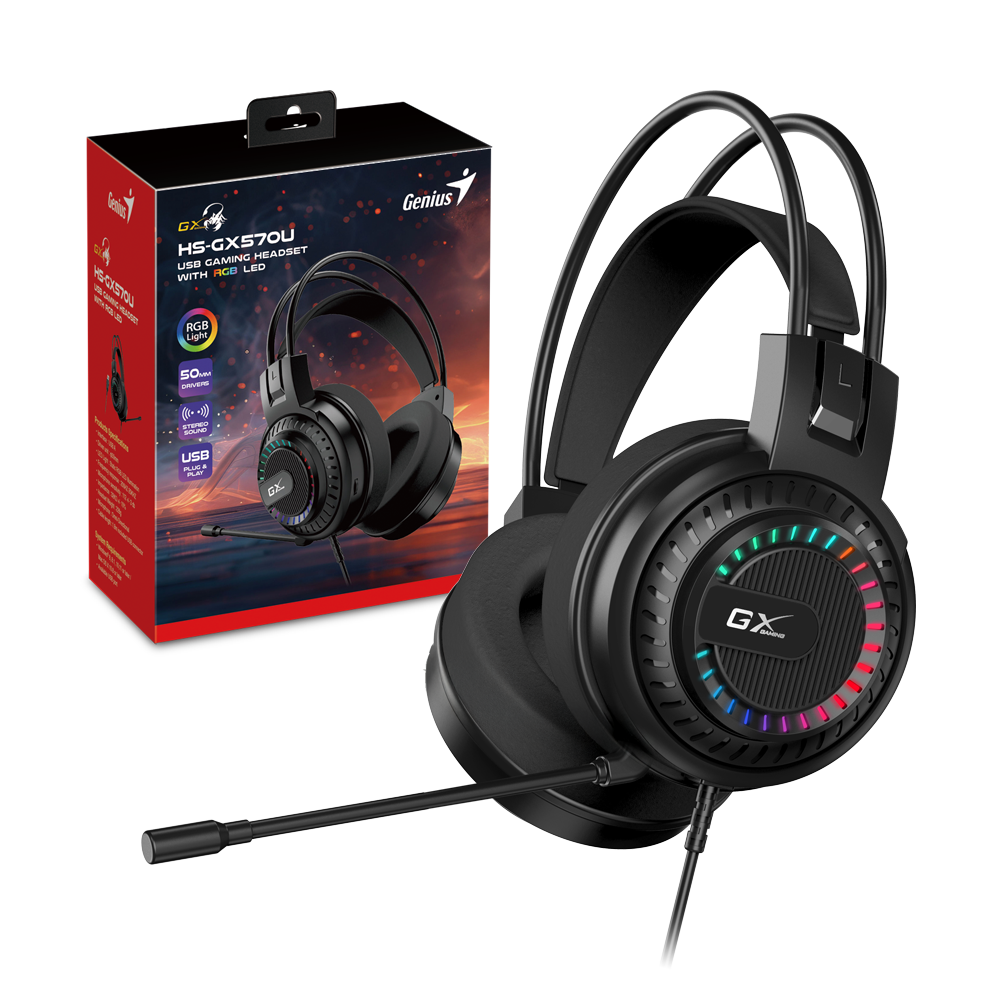 אוזניות גיימינג GENIUS GAMING HEADSET HS-GX570U