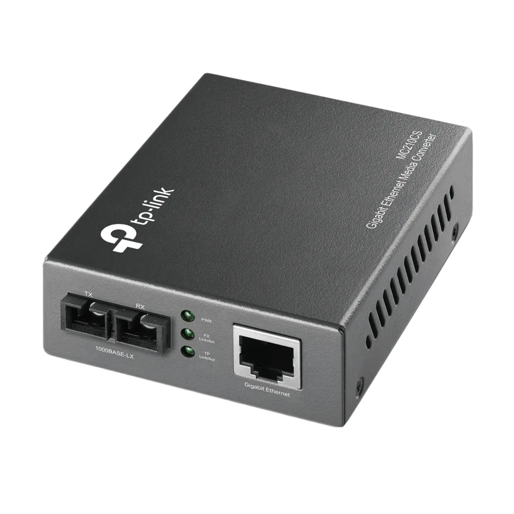 ממיר מדיה TP-Link Omada MC210CS – Gigabit – סיב חד-מצבי – מחבר SC/UPC 1310nm – 1000BASE-LX – אחריות 3 שנים