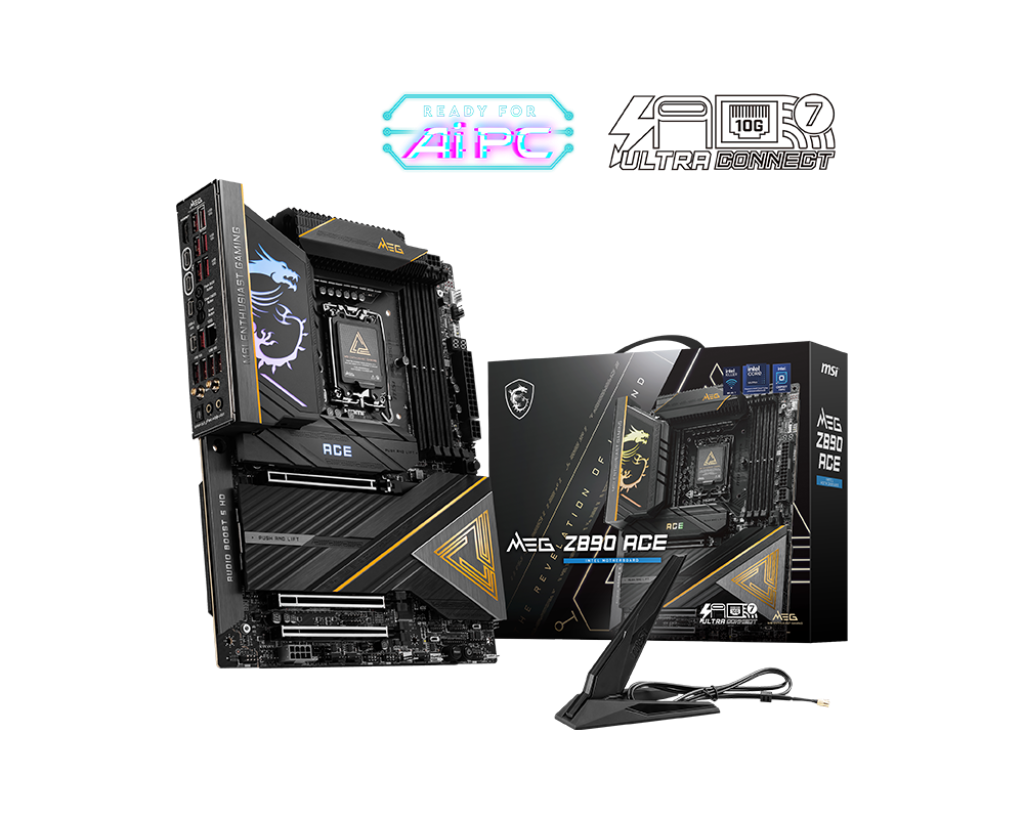 לוח אם MSI MEG Z890 ACE WiFi Intel Core Ultra LGA 1851 DDR5 256GB WiFi 7 BT5.3 באחריות יבואן רשמי