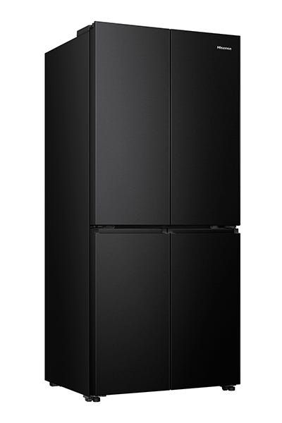 מקרר Hisense ארבע דלתות הפוך בנפח 483 ליטר נטו דגם  RQ58B  בצבע נירוסטה מושחרת