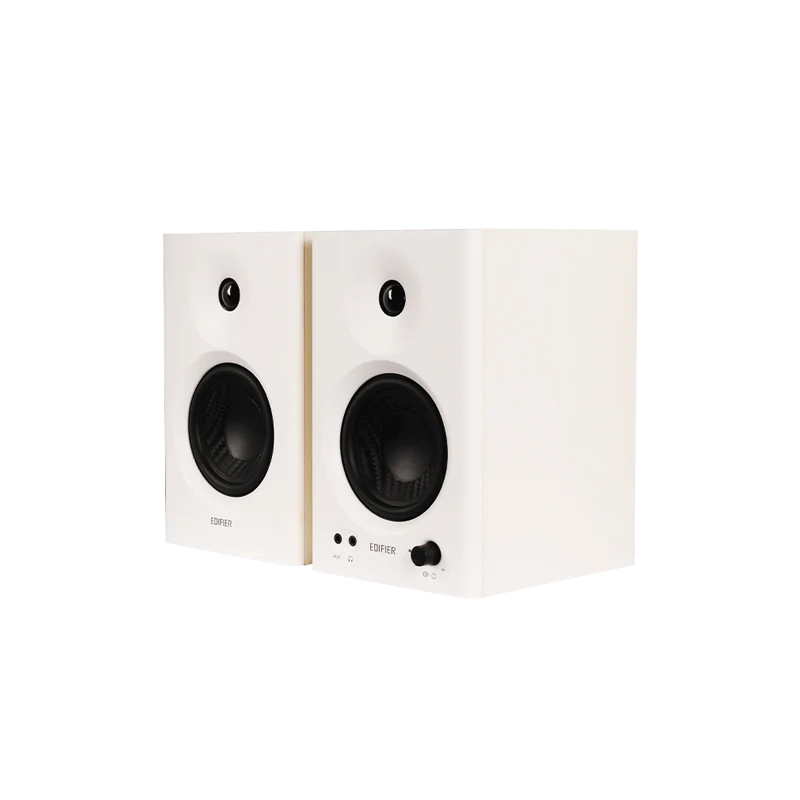 רמקולי סטודיו מוגברים Edifier MR4 – הספק 21W + 21W – טווח תדרים 60Hz–20kHz – צבע לבן
