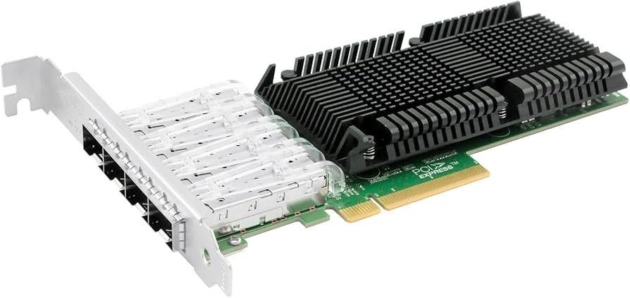 כרטיס רשת לשרתים Intel E810-XXVDA4 בעל 4 פורטים SFP28 במהירות 25/10/1GbE ממשק PCIe 4.0