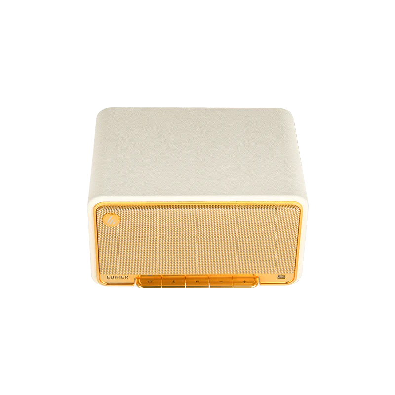רמקול שולחני אלחוטי Edifier D32 – הספק טווח גבוה 15W×2 וטווח נמוך 30W – תגובת תדר 52Hz-40kHz – Bluetooth 5.3 ו-Wi-Fi AirPlay – חיבורי USB-C ו-AUX – צבע לבן