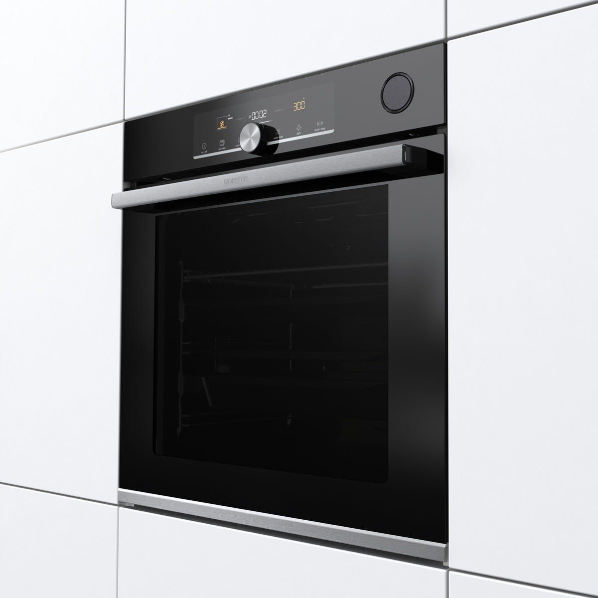 תנור בנוי פירוליטי gorenje בגימור זכוכית שחורה דגם BPSAX6747A08BG
