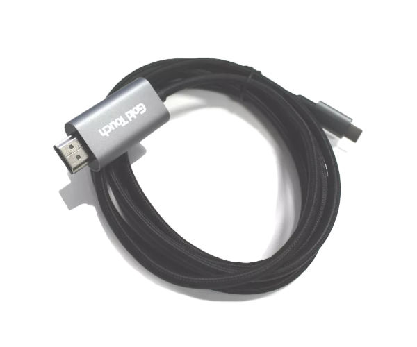 כבל GOLDTOUCH USB 3.1 Type-C ל-HDMI – אורך 1.8 מטר – שנת אחריות – דגם CH-C-HDMI-1.8-4K60