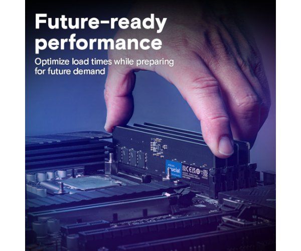 זכרון לנייח Crucial 64GB DDR5 5600Mhz C46 UDIMM Desktop Memory