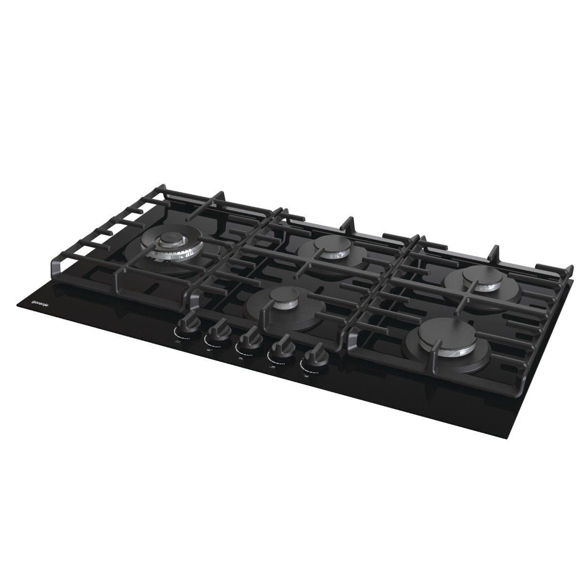 כיריים גז gorenje בגימור זכוכית שחורה 90 סמ דגם GCW951B