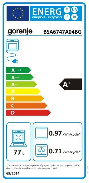 תנור בנוי gorenje בגימור זכוכית שחורה  דגם BSA6747A04BG