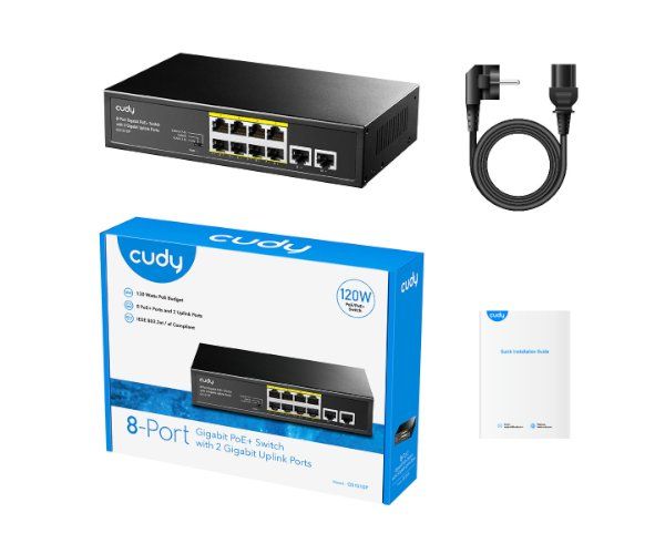מתג לא מנוהל Cudy GS1010P 8-Ports Gigabit Unmanaged POE Switch