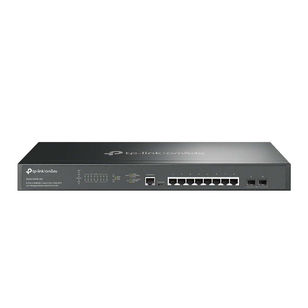 מתג רשת Omada SG3210XHP 8 פורטים POE+ 2.5G 10SFP באחריות יבואן רשמי 3 שנים