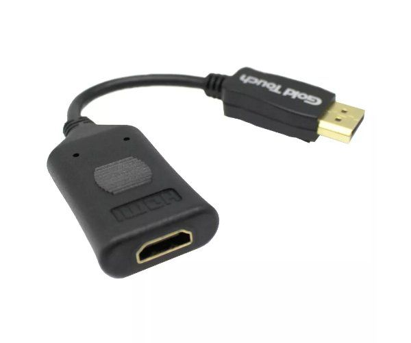 מתאם אקטיבי GOLDTOUCH DisplayPort ל-HDMI – אורך 0.2 מטר – מחבר HDMI נקבה – שנת אחריות – דגם CH-DP-HDMI-ACT