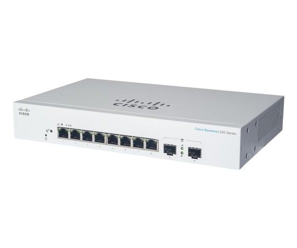 מתג מנוהל CISCO CBS220-8FP-E-2G-EU 8 PORT Gigabit POE MANAGED