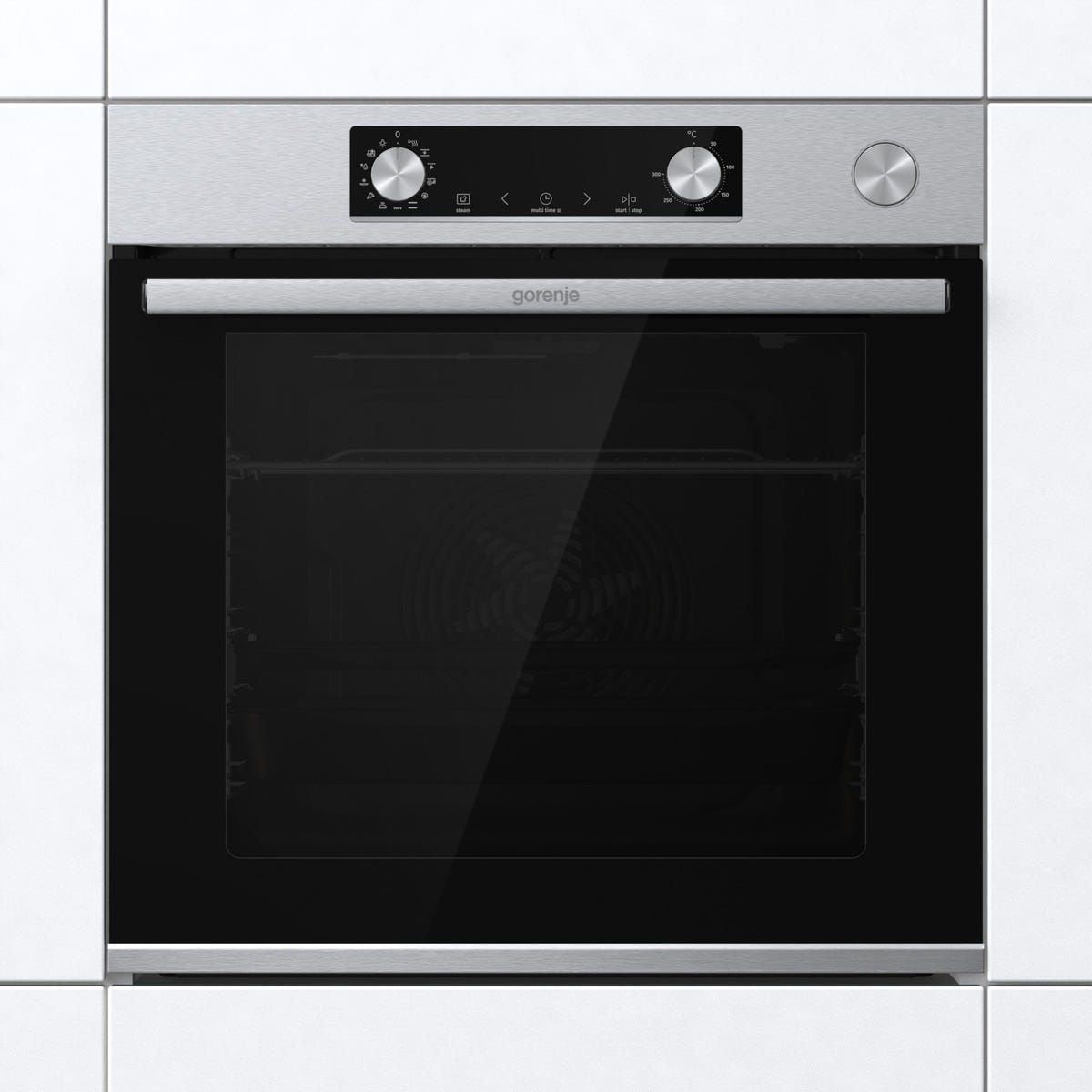 תנור בנוי gorenje בגימור נירוסטה בנפח 77 ליטר דגם BSA6737E15X